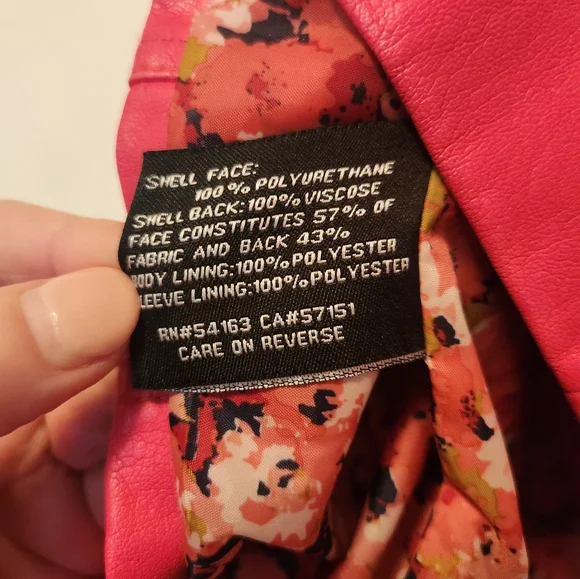 Black Rivet ☃️Pink Faux Leather Jacket 3x - Picture 2 of 10